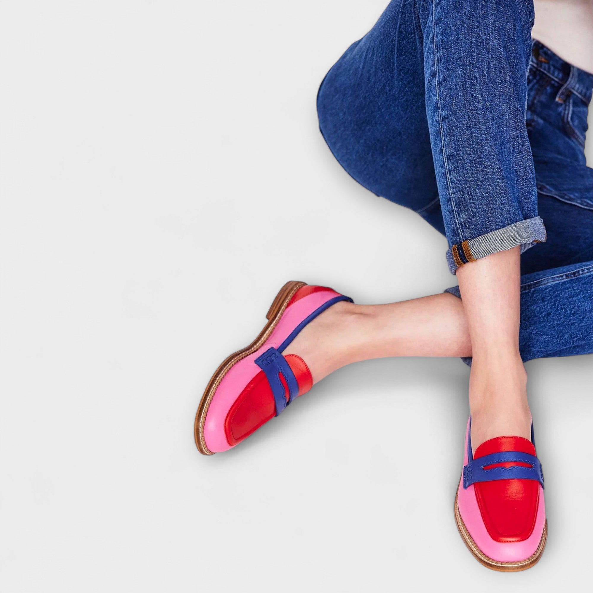 Marigold | Statement loafers med fargeblokker
